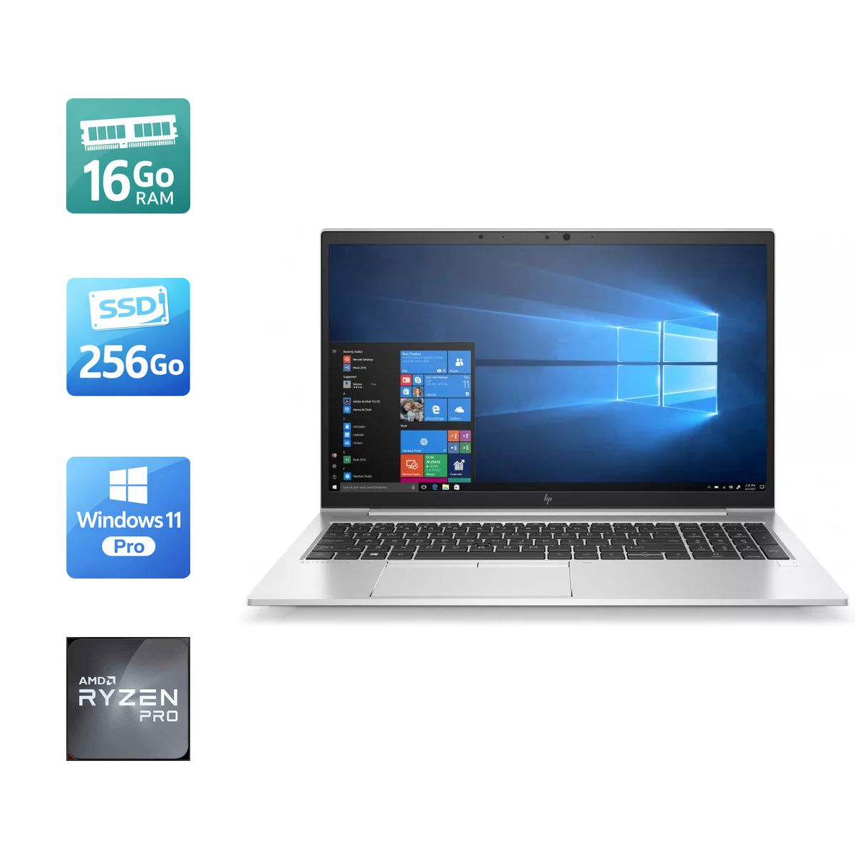 HP EliteBook 855 G7  Ryzen 5 16Go 256Go SSD