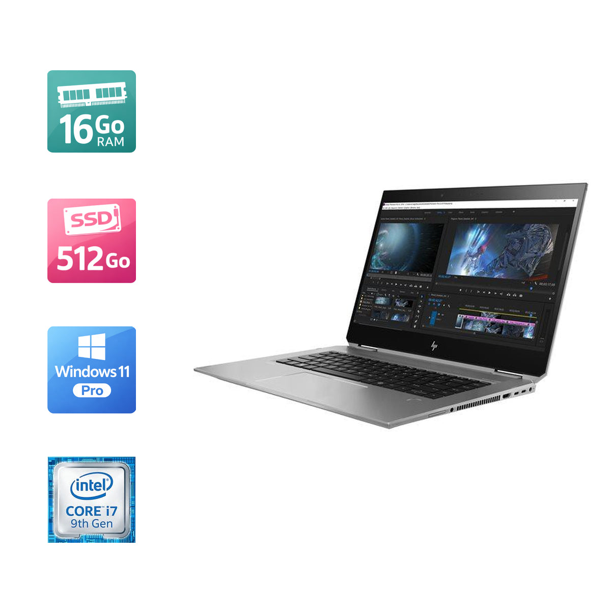 HP ZBook Studio x360 G5  i7-8750H 16Go 512Go SSD