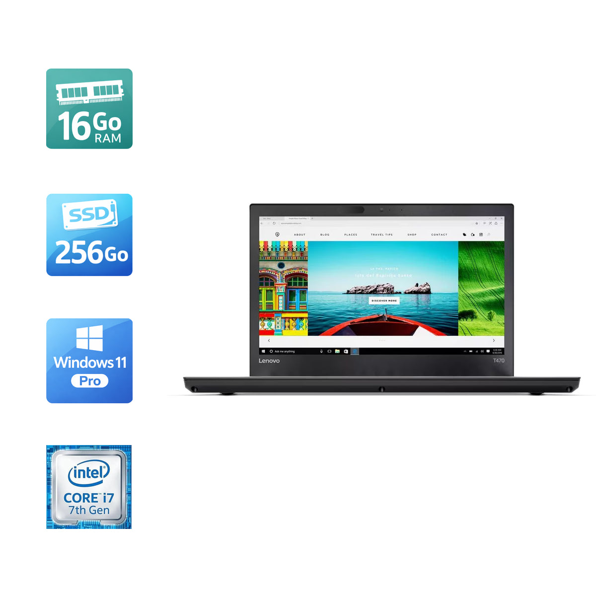 LENOVO ThinkPad T470  i7-7600U 16Go 256Go SSD